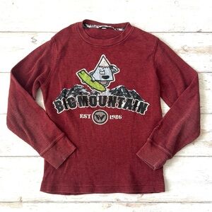 Boys 5/6 Maroon Big Mountain Thermal Long Sleeve Shirt Size 5T Size 6